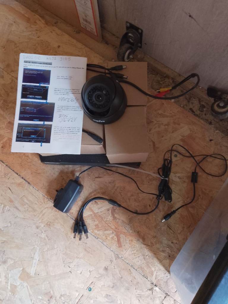 Dome Security Camera with Power Supply and Cables
