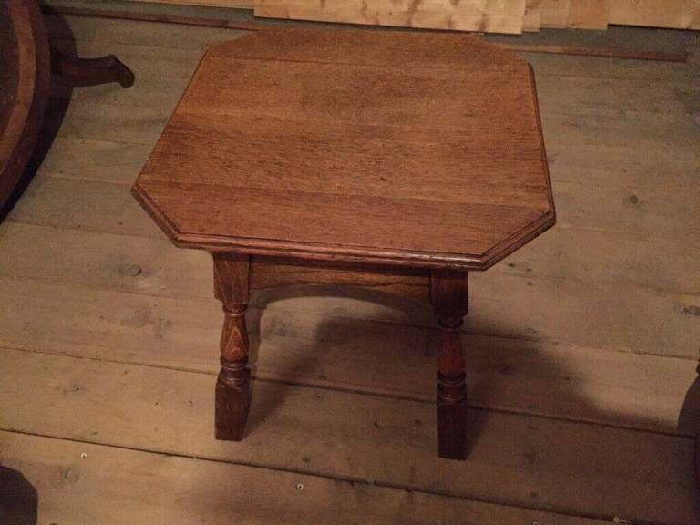 Antique octagonal table, solid oak