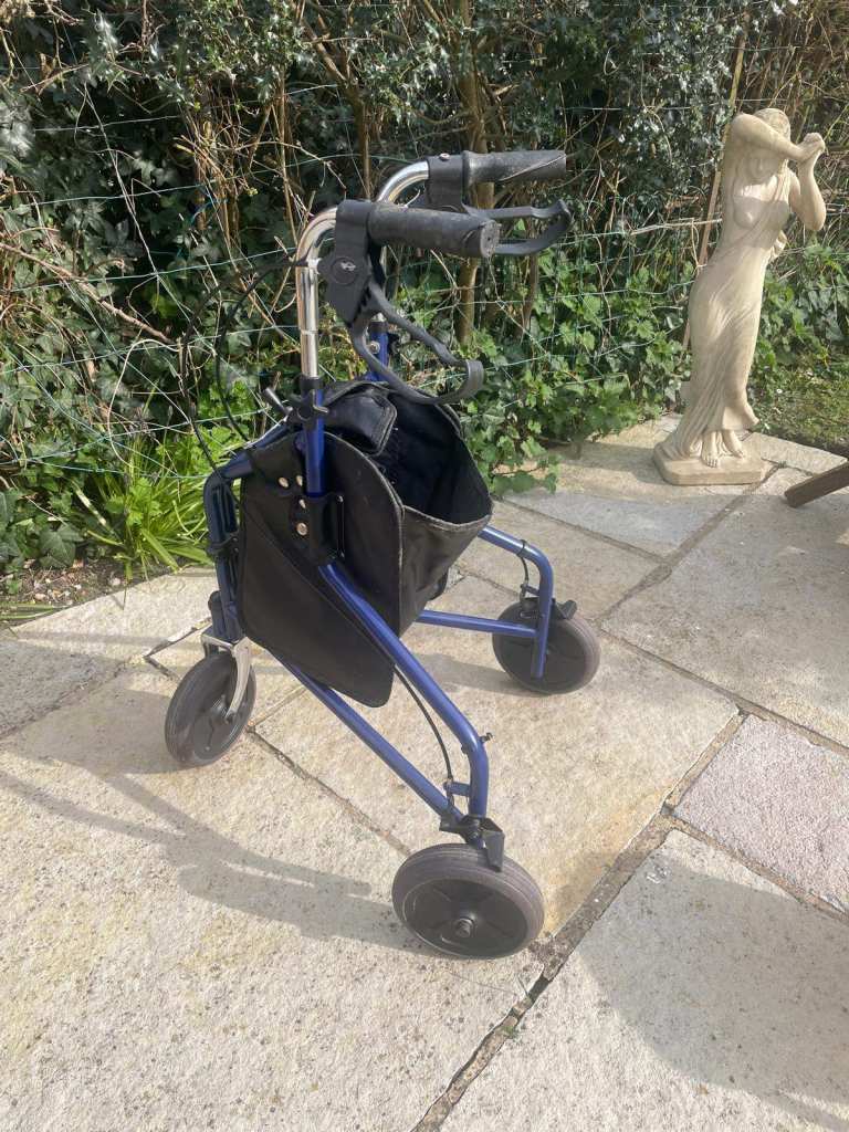 The Three Wheeled Walker is a practical and reliable mobility aid - Fat wheels - Collection Ferndown