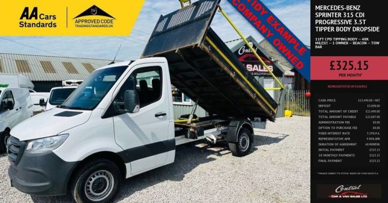 2021 Mercedes-Benz Sprinter 315 CDI PROGRESSIVE 3.5T TIPPER BODY DROPSIDE PICKUP  FINANCE PART EX...