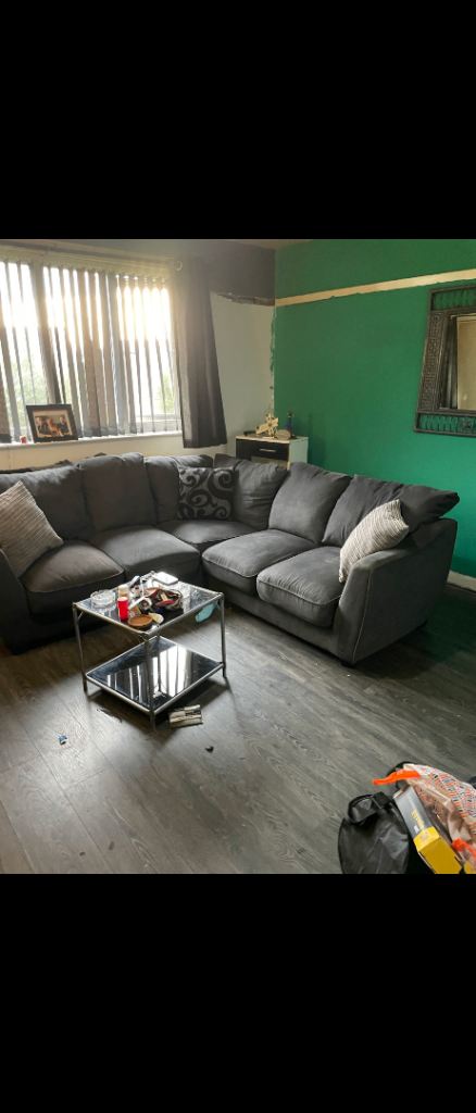 Large Grey Corner Sofa - Good Condition