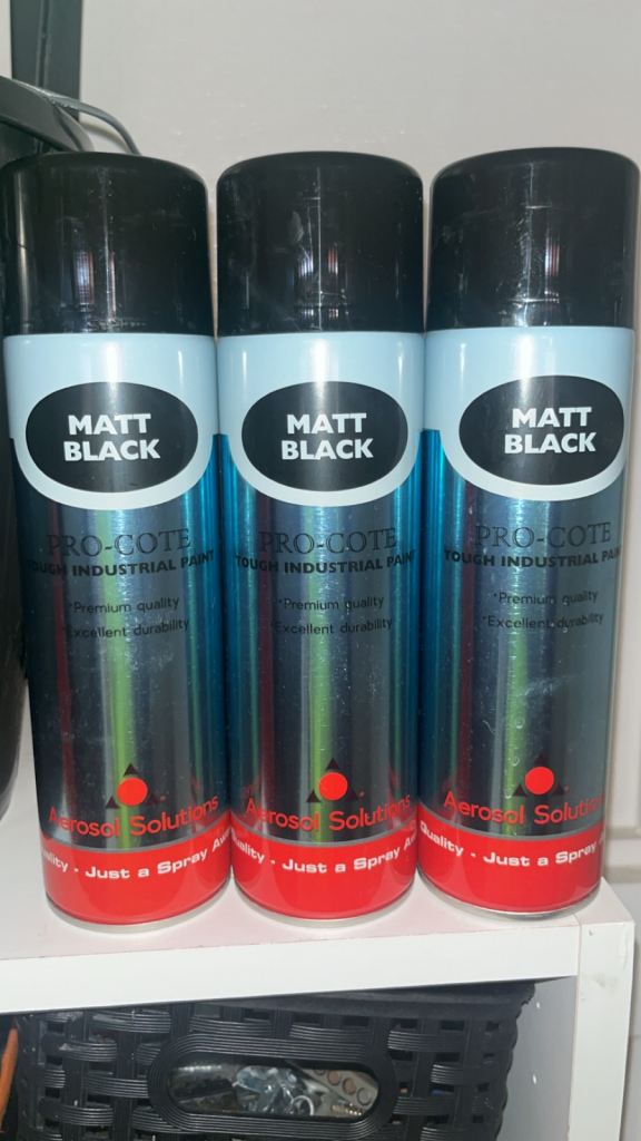 Spray paint and caulk 