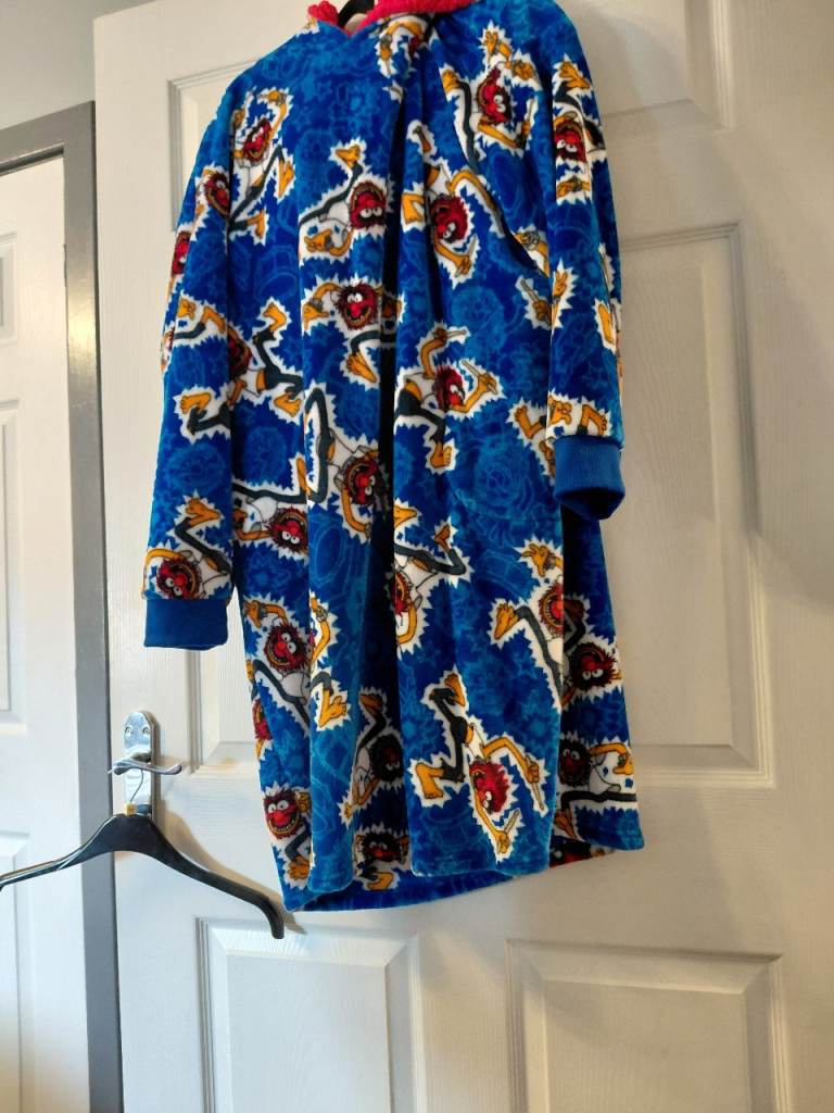 Cosy Blue & Orange Dressing Gown – Good Condition