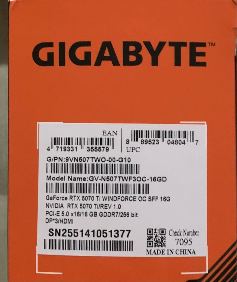 New - GIGABYTE GeForce RTX 5070 Ti Windforce OC SFF 16G Graphics Card ...