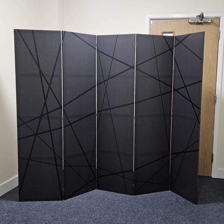 Bimago Black Geometric Room Divider