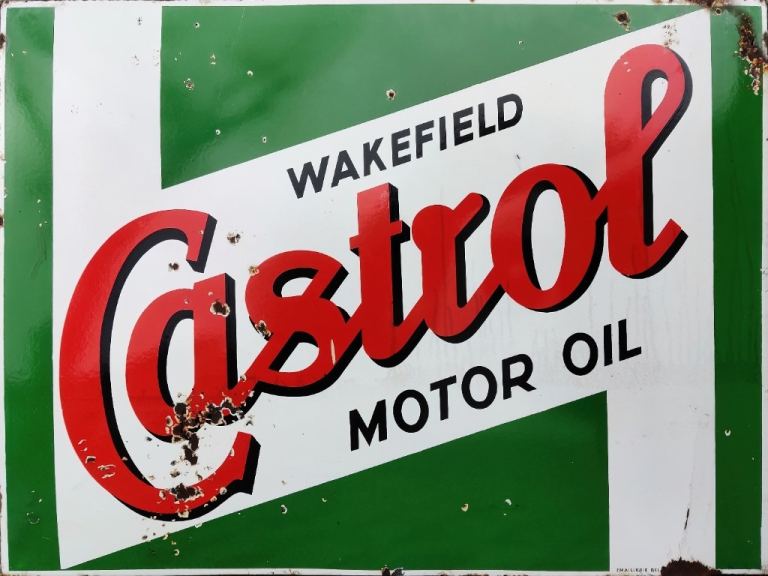 Castrol Wakefield (1960s) reproduction sign - large 80x60cm (A1) REPRODUCTION of an old enamel sign