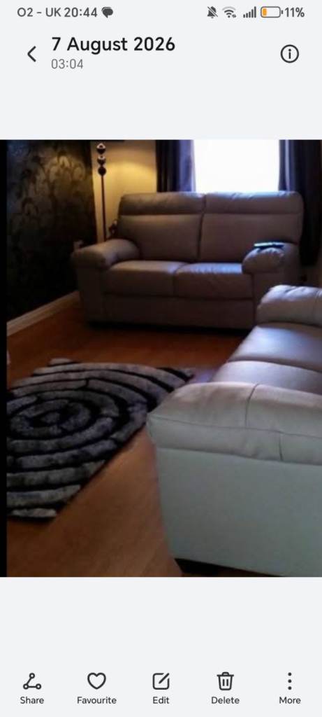 1 two seater grey leather sofa 