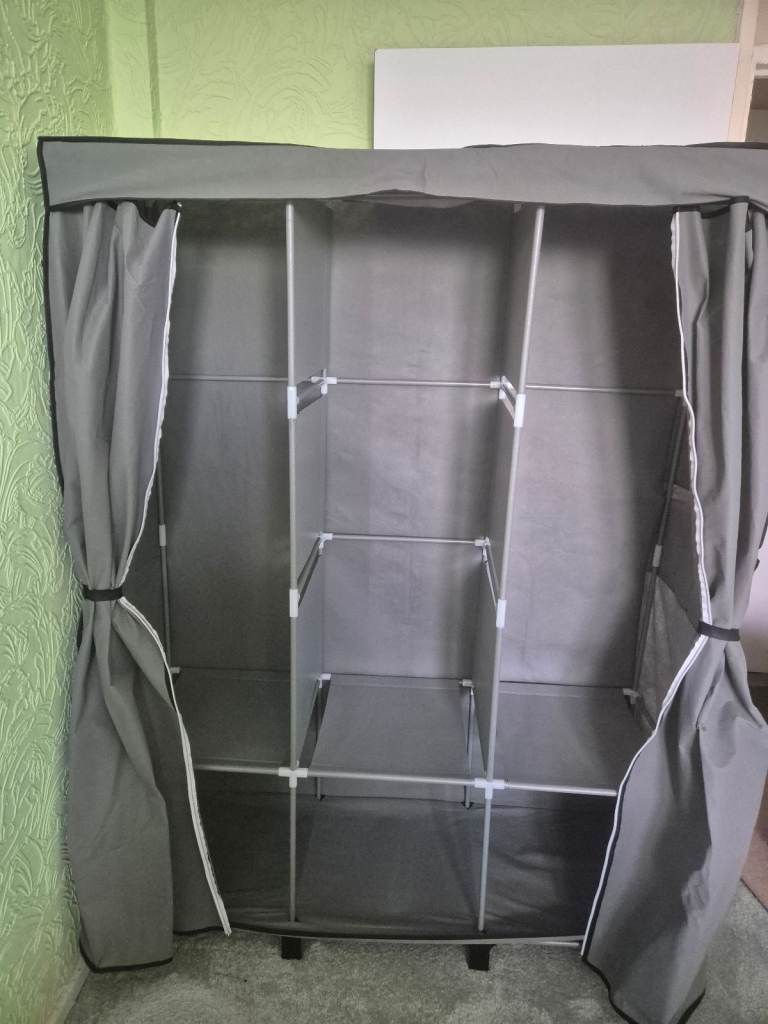 Grey canvas wardrobe 