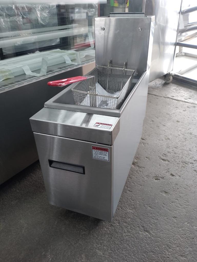 Lpg fryer single basket deep chip fryer table top new