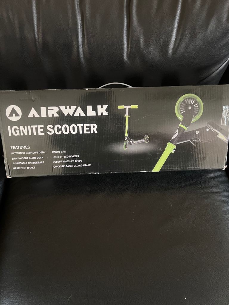 New AIRWALK Scooter - Black and Lime Green