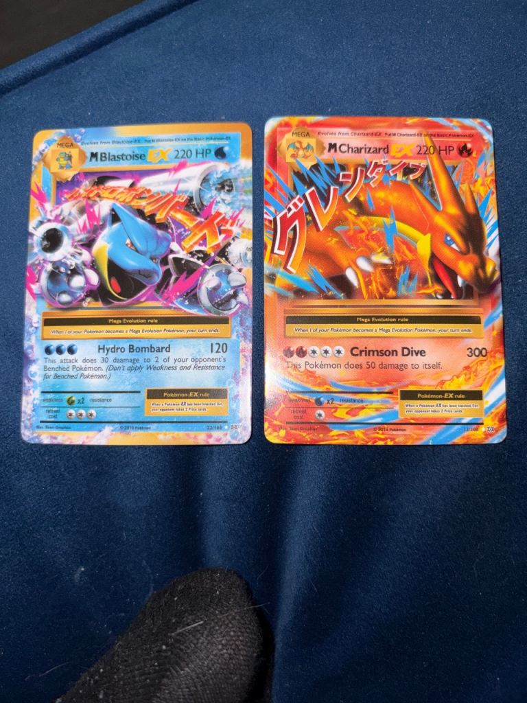 Pokemon M Blastoise EX & M Charizard EX Trading Cards