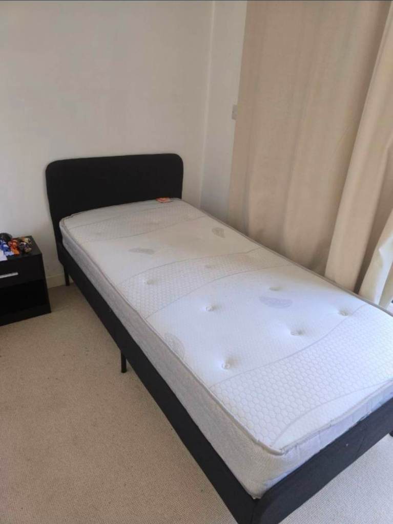IKEA SLATTUM Single Bed Frames with Mattresses – Good Condition