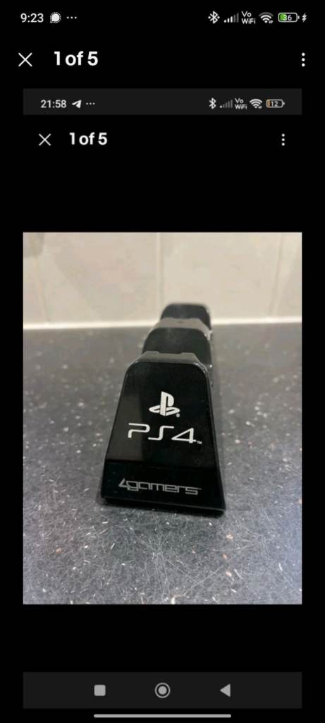 4Gamers - PS4 Playstation 4 Controller Desktop Stand Holder - Black