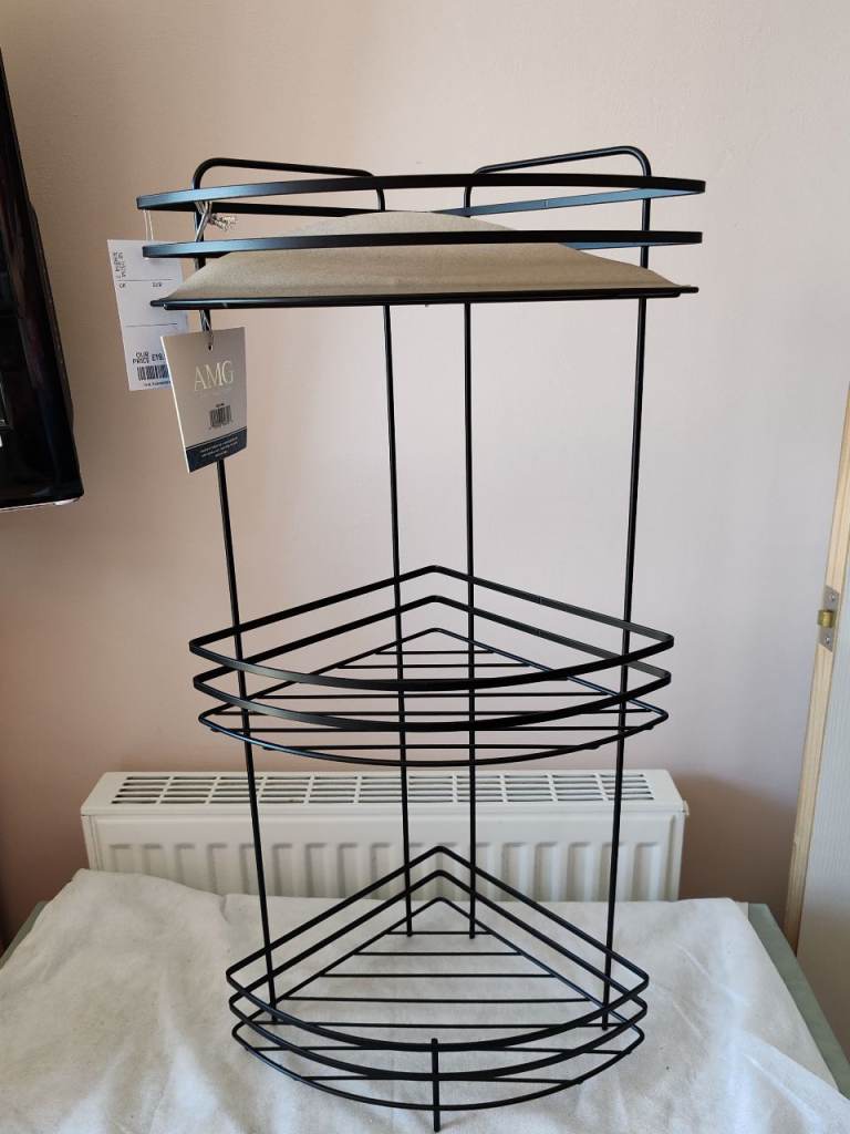 Bathroom tiered storage black
