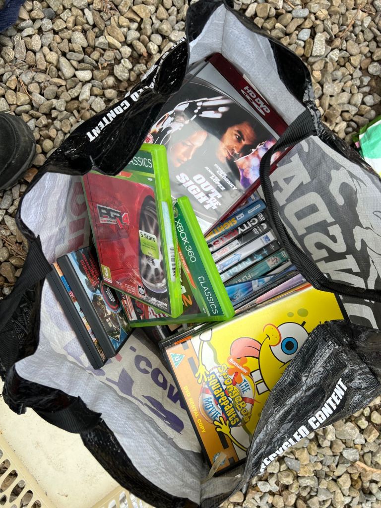 Job lot of DVDs , films , Xbox games, music