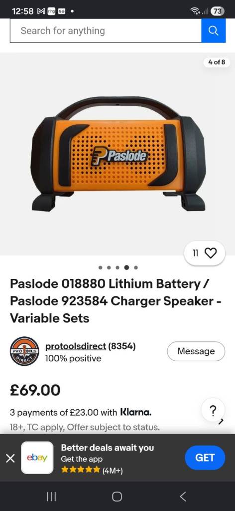 Paslode bluetooth speaker that also charges