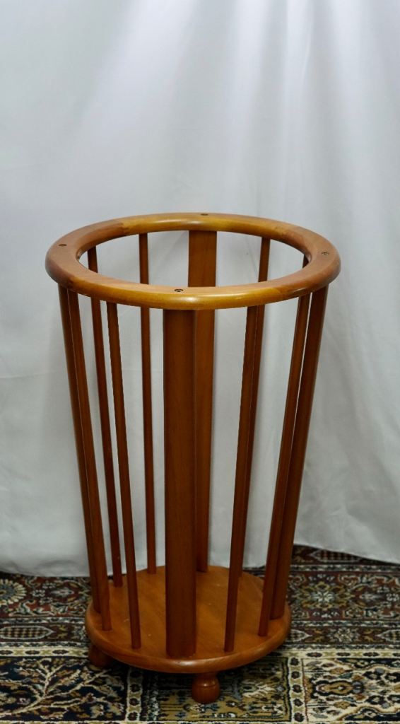 Mid Century Tall Wooden Umbrella Stand