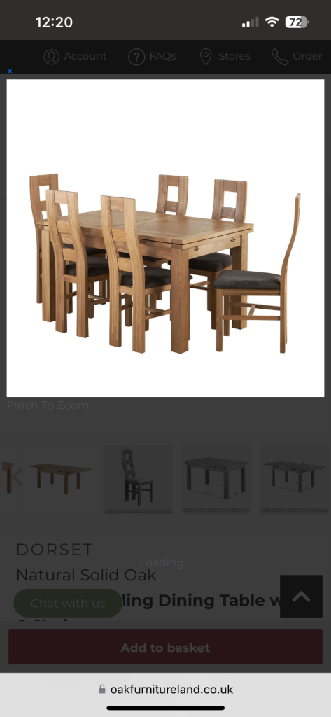 Oak Dining table, 6 chairs and Sideboard