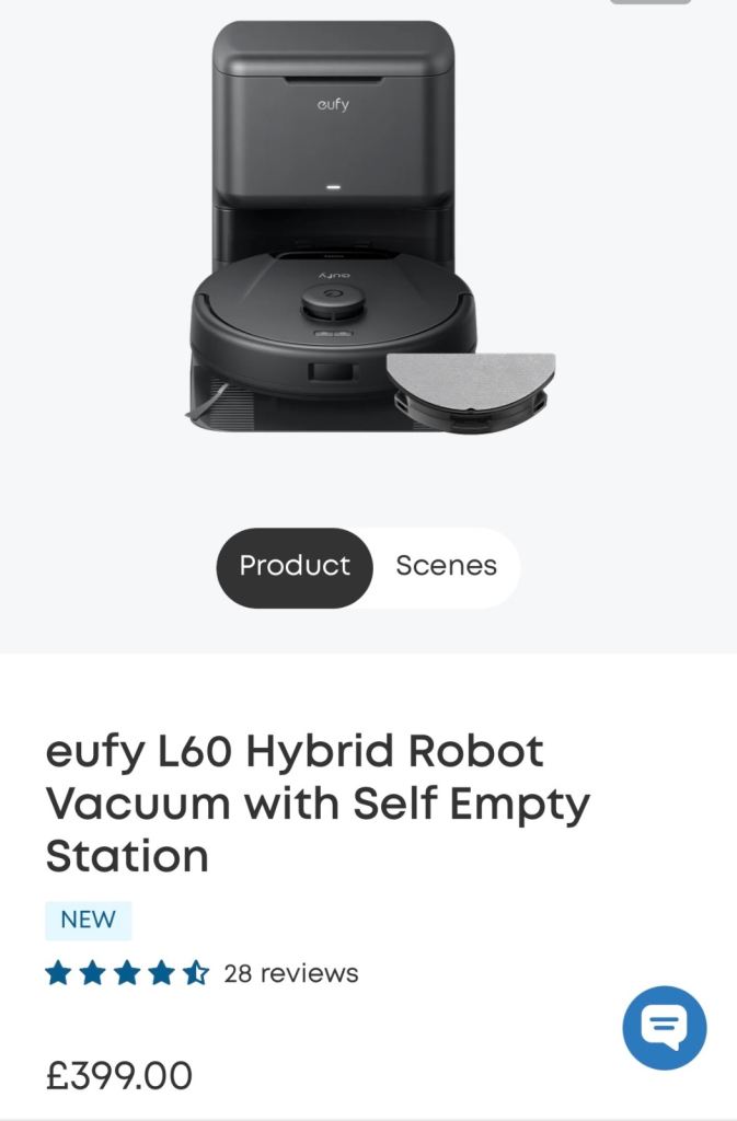 Eufy L60 vaccum and mop robot with self empty station