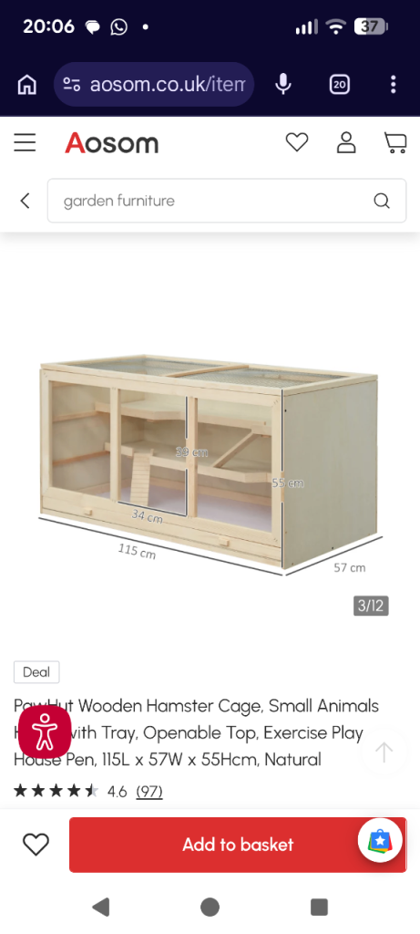 Pawhut hamster cage and hamster carrier USED