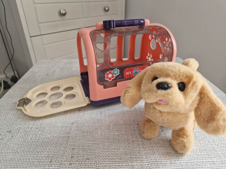 Toy Pet Carrier with Plush Puppy