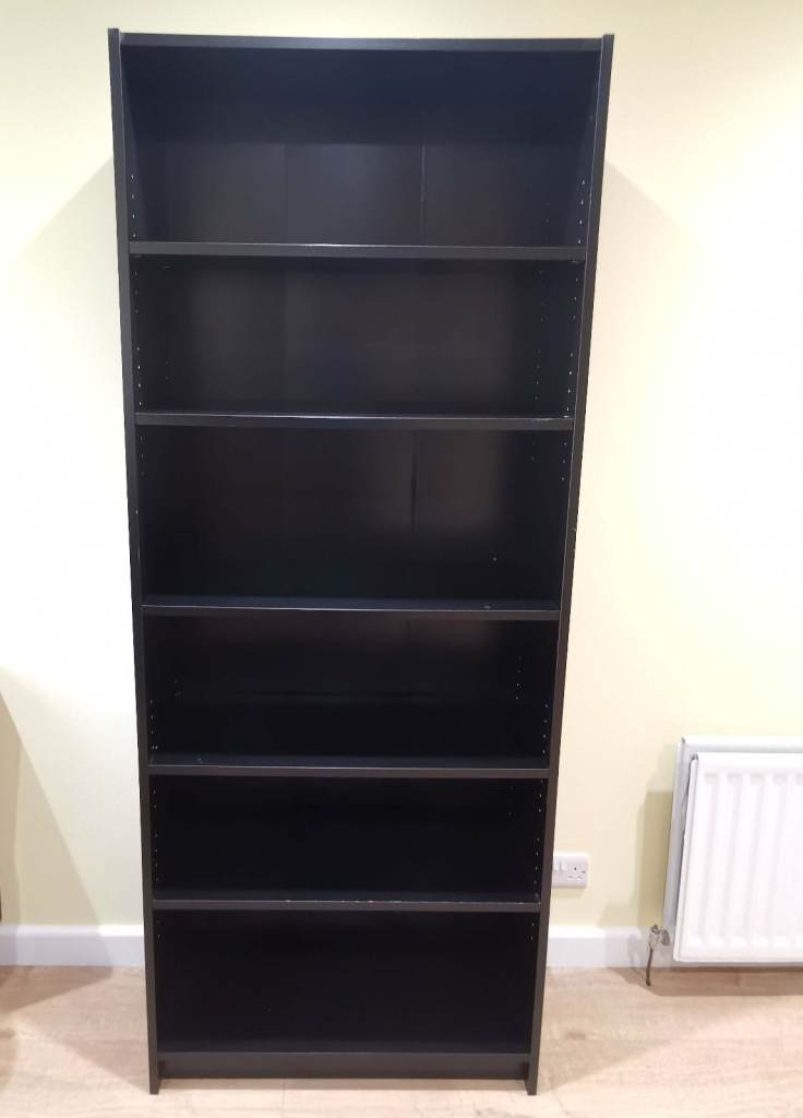 IKEA Bookshelf BILLY, 5 shelves, black, Height 202 cm