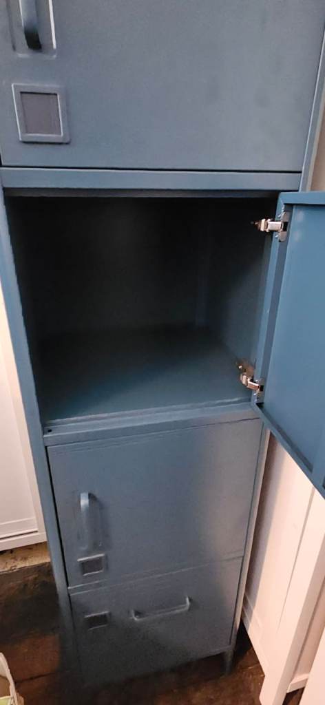 Ikea Idasen high cabinet with drawer and three doors. dark blue 45x172cm
