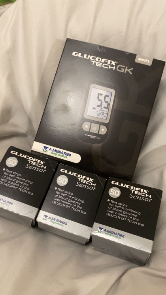 Glucose machine with test strips