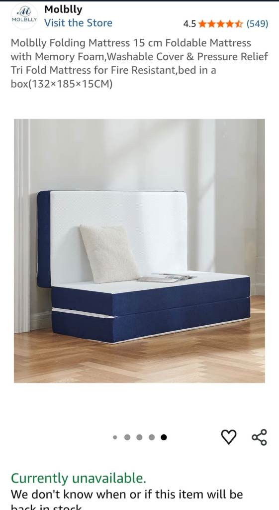 Foldable Mattress with Memory Foam