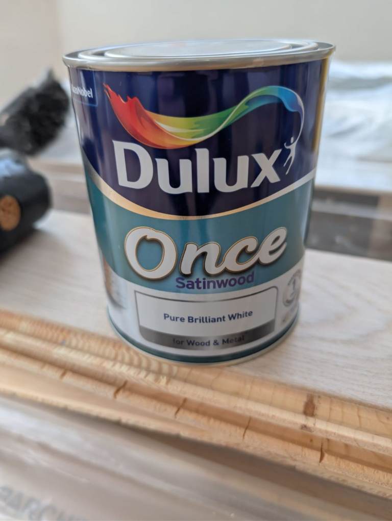 Dulux Once Satinwood Paint - Pure Brilliant White - 750ml - UNOPENED £15