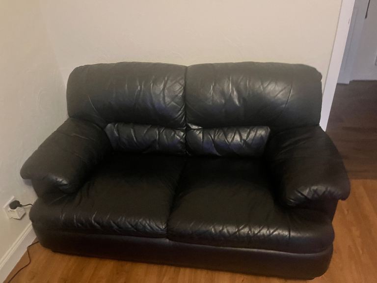 FREE 2 Black Leather Sofas