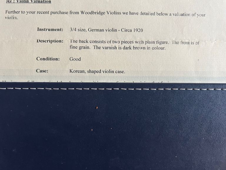 3/4 Violin - German circa 1920