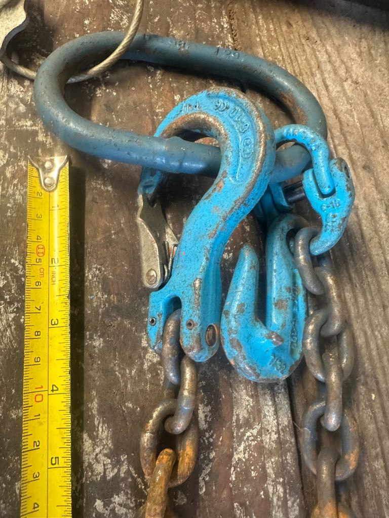 1.4 Tonne 2.2m 6mm Single Leg Chain Sling safety Latch Hook plant lifting tool Telehandler excavator