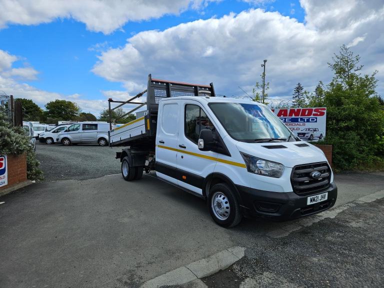 2021 ON 21 PLATE FORD TRANSIT 350 LEADER TDCI 130 LWB CREW CAB TIPPER 79K ULEZ 