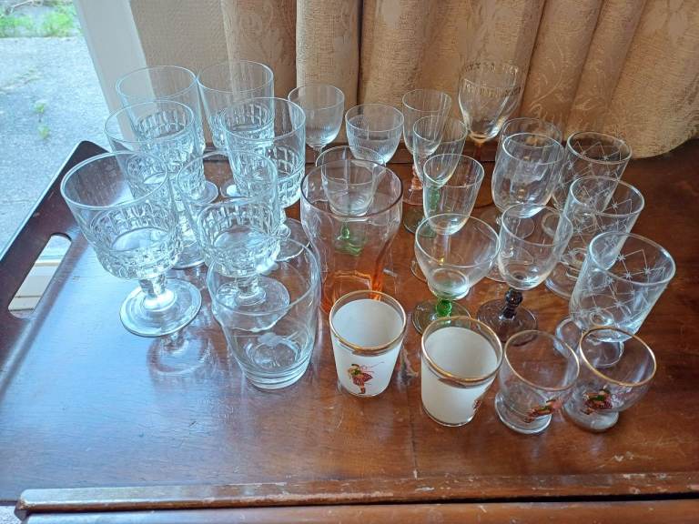 Job Lot of Vintage Glassware Drinking Glasses