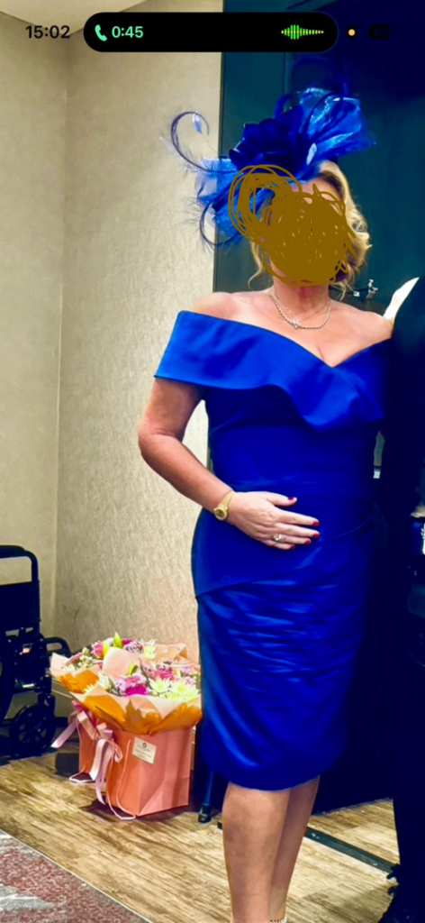 Stunning Royal Blue Off-the-Shoulder Dress – Worn Once, Immaculate