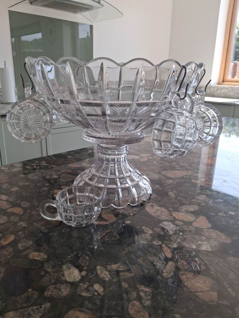 Vintage glass punch bowl 
