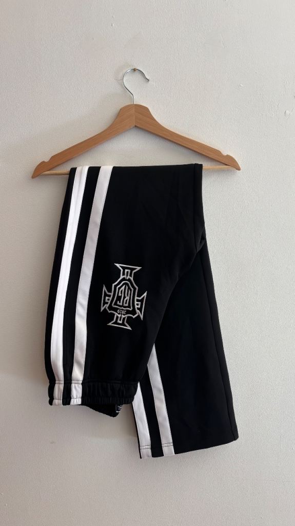 Roman Go Black Striped Joggers Size S – Good Condition