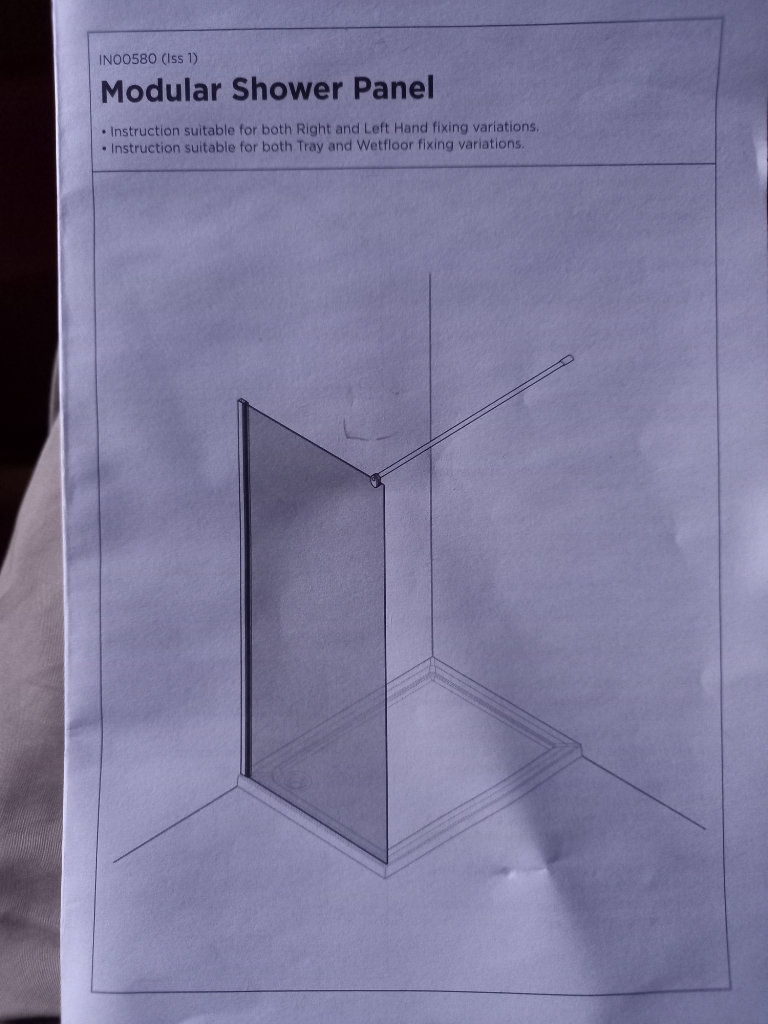 FRAMELESS FIXED SHOWER PANEL 800MM BY 1900MM BRAND NEW