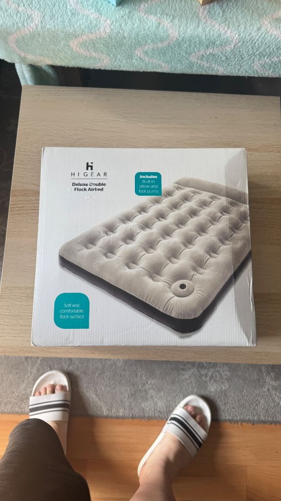 Camping double air mattress with inflatable chair