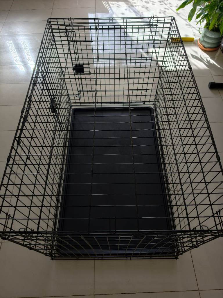 Metal Dog Crate/Cage with Tray - Black - 122cm (48")
