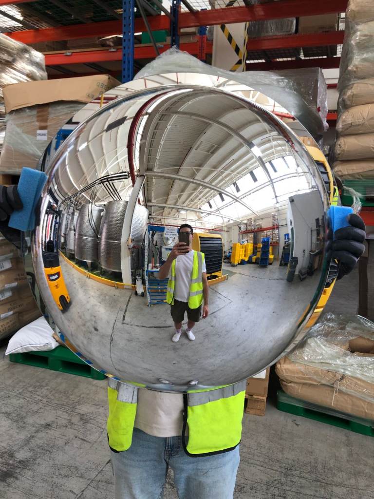 Set of full dome safety mirror 