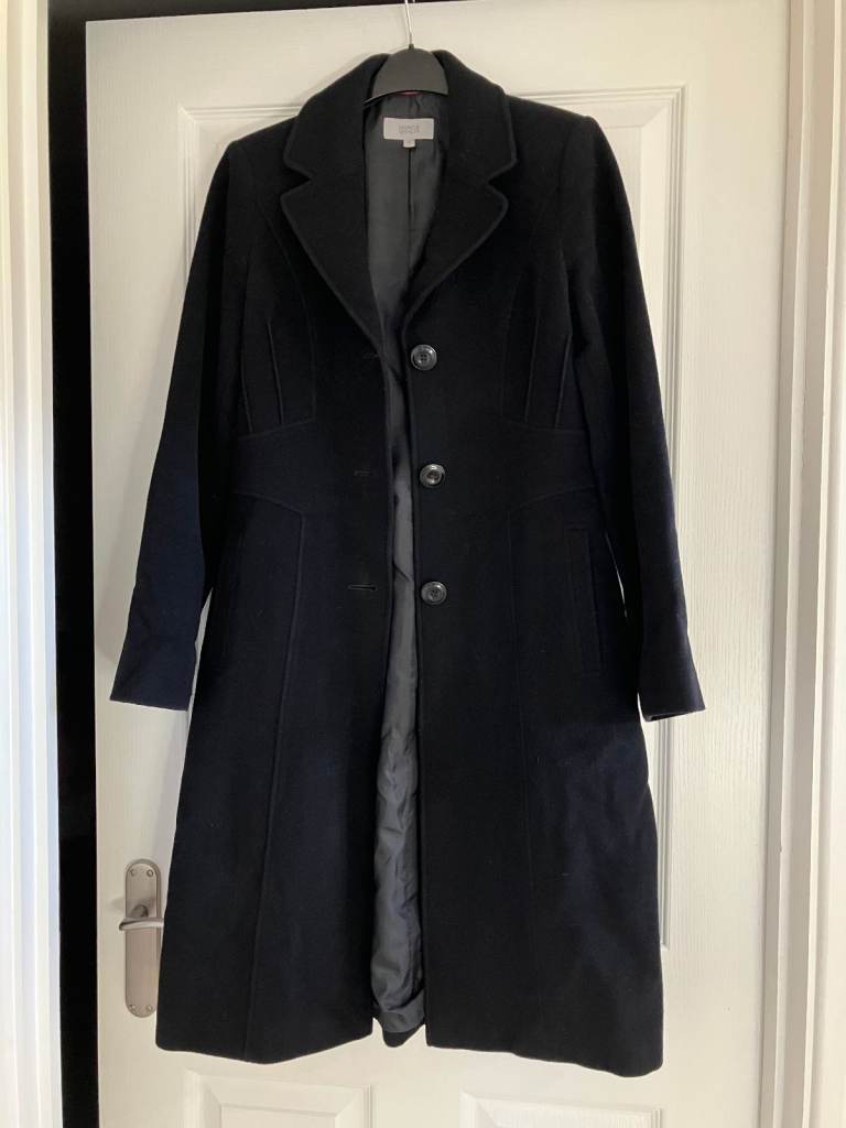 image for Black wool/cashmere-blend coat
