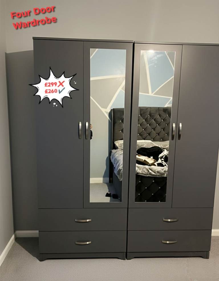 Fully Assembled 4 Door Wardrobe Complete sets available for sale Near me 