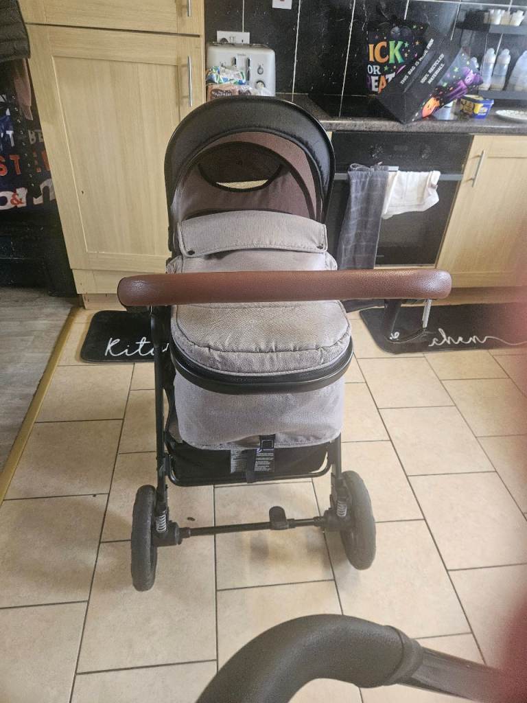 Grey Baby Pushchair with Carrycot - Good Condition