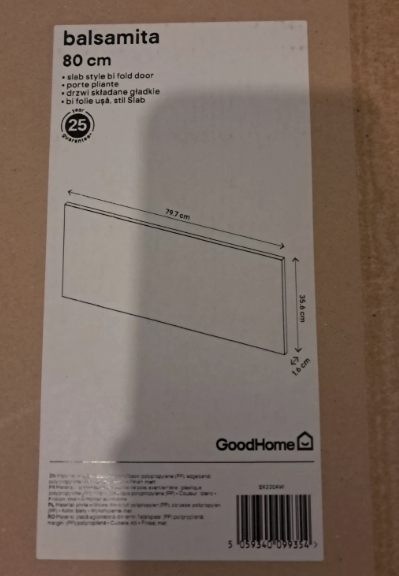  1 x Kitchen cabinet door 80cm wide Balsamita Matt White