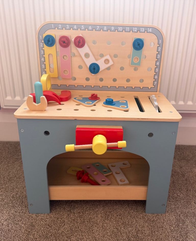 Kids Wooden Play Workbench with Tools