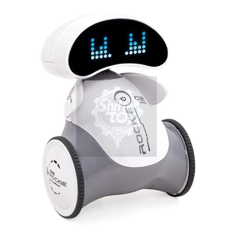 ROCKIE Intelligent Robot Toy - White and Grey, New