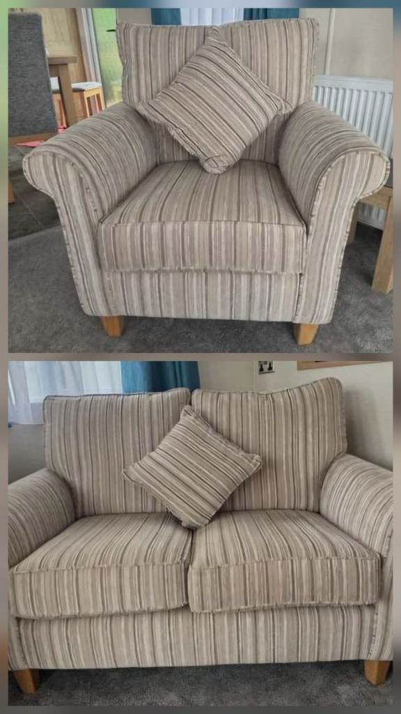 ExdisplayvCousins Jessica Accent 2 Seater Sofa & Armchair - Good Condition