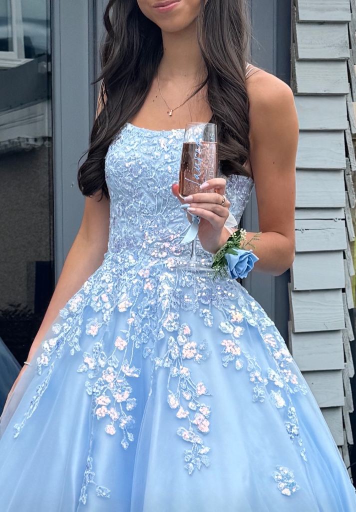 image for Beverley Hills light blue prom dress for sale 